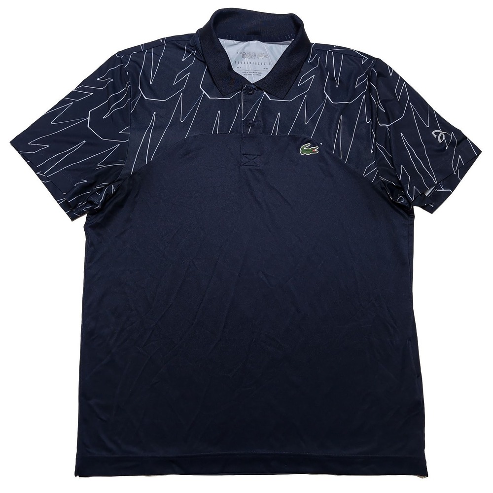 LACOSTE Sport x Novak Djokovic Tennis Performance Polo Shirt Blue Medium M